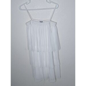 Chelsea 28 Satin Dress XS Tiered Sleeveless Pleated Mini Event Party Cocktail